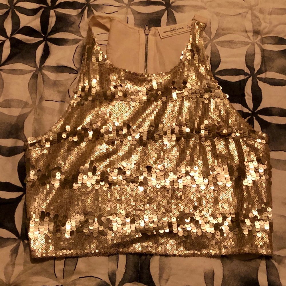 Abercrombie & Fitch Gold Sequin Top